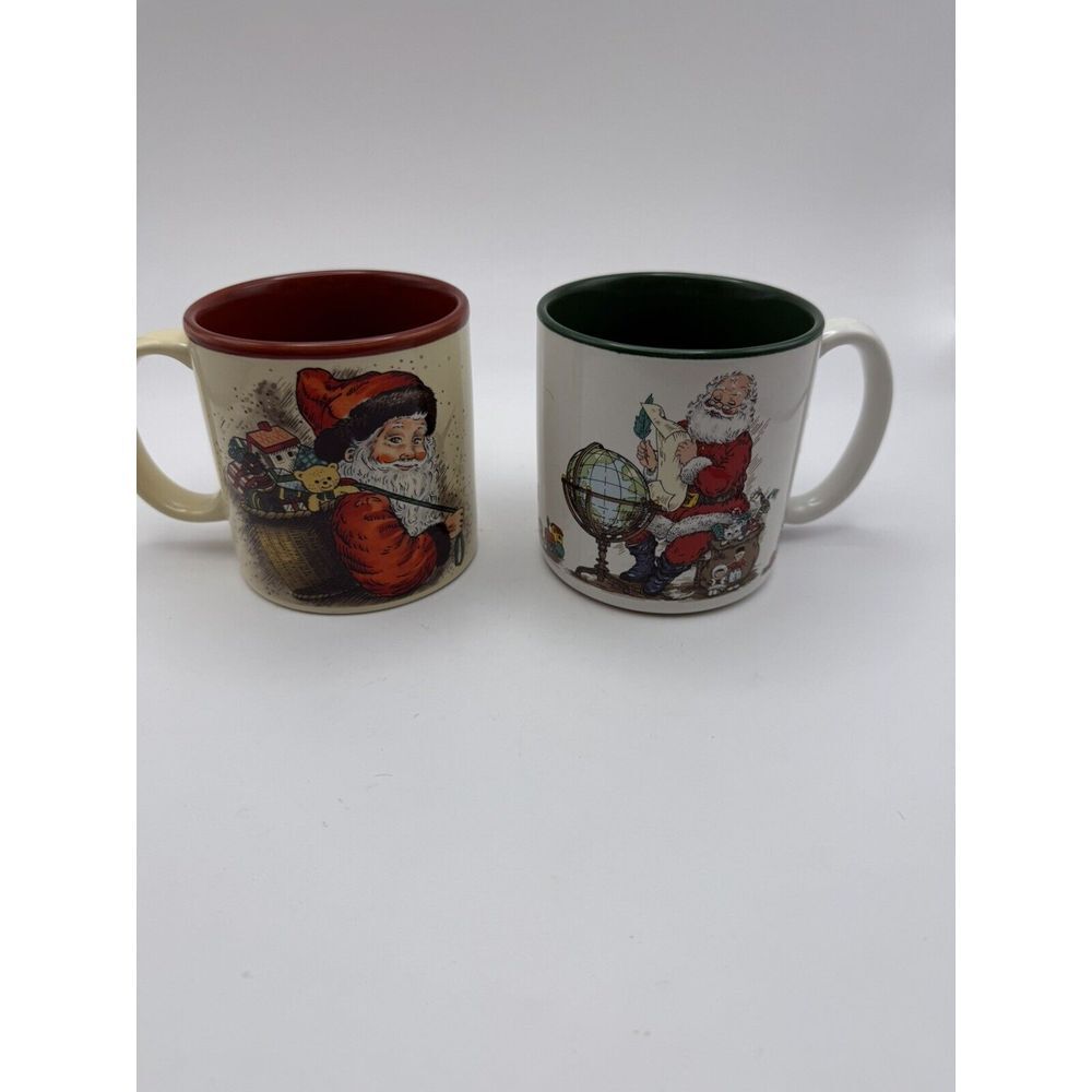 Potpourri‎ Press Santa Mugs(2) Coffee Bar Tea Hot Cocoa